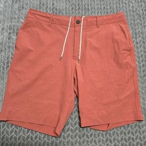 Faherty All Day Shorts Mens 35 Coral Pink Hybrid Performance Quick Dry Stretch
